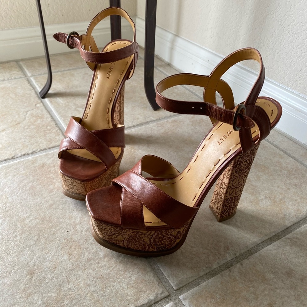 Nine West leather platform sandals